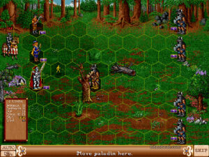 A battle from Heroes of Might and Magic II: Gold Edition.