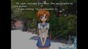 Gameplay footage from Higurashi When They Cry Hou – Ch.1 Onikakushi.
