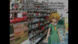 Satoko in the supermarket in Higurashi When They Cry Hou – Ch.3 Tatarigoroshi.