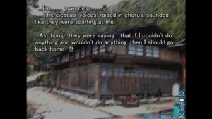Gameplay footage from Higurashi When They Cry Hou – Ch.3 Tatarigoroshi.
