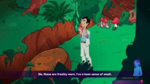 Larry smelling something in Leisure Suit Larry – Wet Dreams Dry Twice.