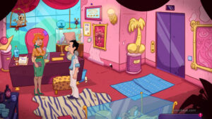 Gameplay footage from Leisure Suit Larry – Wet Dreams Dry Twice.