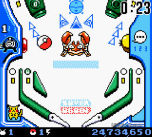 Gameplay footage from Pokémon Pinball.