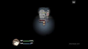 Asuka in a blood-filled bathtub in Scarred Stars: Traumatic Edition.