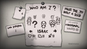 Character selection screen from The Binding of Isaac: Rebirth.