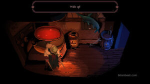 Mrs. Appleton waking up in The Supper.