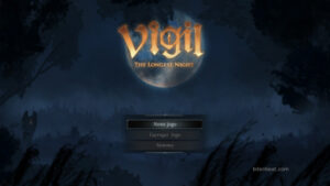 Main menu screen from Vigil: The Longest Night.