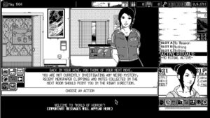 A choice-driven moment in World of Horror.