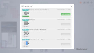 Improvements screen from shapez.io.