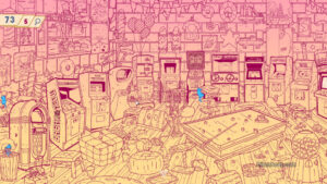 A yellow-themed stage in An Arcade Full of Cats.