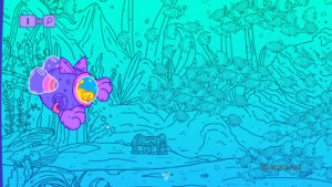 A sea-themed stage with TwinBee references in An Arcade Full of Cats.