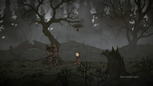 Martin near a monster in Creepy Tale: Some Other Place.