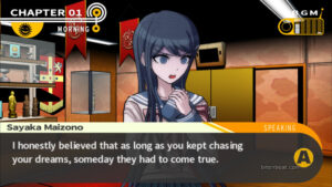 Sayaka Maizono talking about dreams in Danganronpa: Trigger Happy Havoc.