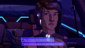 A choice-driven moment in Neo Cab.