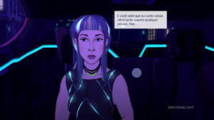 A passenger in Neo Cab.