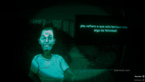 A dialogue moment in No, I'm Not a Human.