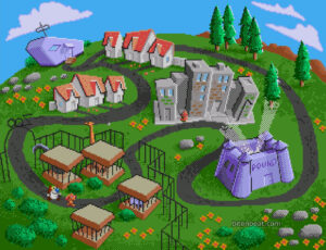 The stage transition in Ren & Stimpy: Stimpy's Invention.