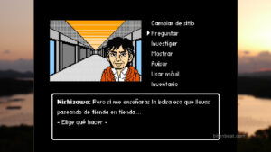 A choice-driven moment in Retro Mystery Club Vol. 1: The Ise-Shima Case.