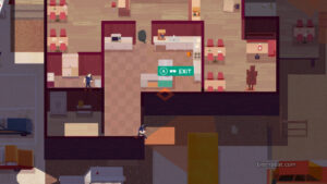 The main character hiding from enemies in Serial Cleaner