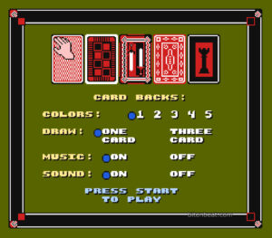 The main screen of Solitaire.
