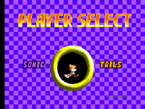 Player select screen in Sonic Chaos.