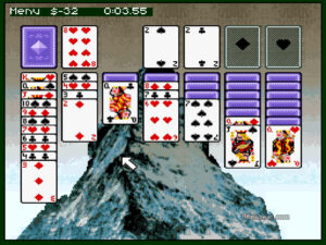 A Klondike Solitaire game in Super Solitaire.