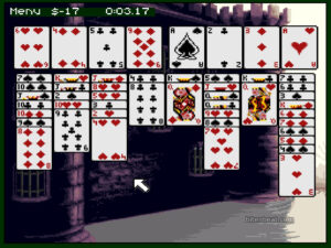 A FreeCell game in Super Solitaire.