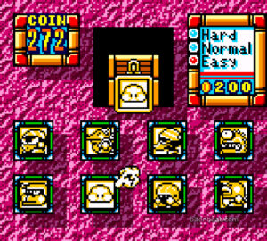 The treasure challenge in Wario Land II.