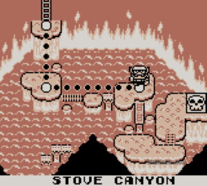 The stage select screen in Wario Land: Super Mario Land 3.