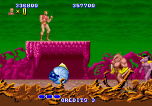 Three different enemies from the last stage of Altered Beast (Arcade)