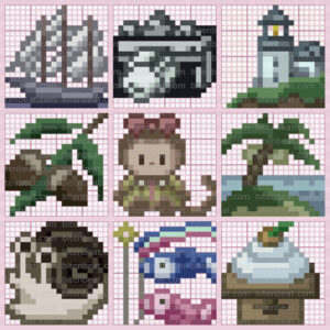 Hello Kitty Illust Puzzle: むずかしい1 (Hard 1) nonograms