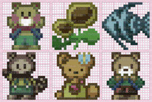 Hello Kitty Illust Puzzle: むずかしい1 (Hard 1) nonograms