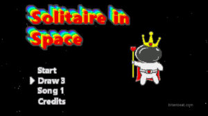 The main menu from Solitaire in Space