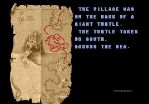 Stage transition screen showing the world map in Golden Axe (Arcade version)