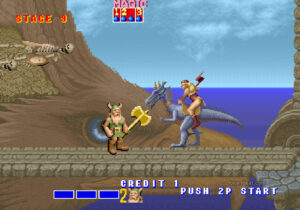 Gilius Thunderhead in Stage 9 of Golden Axe (Arcade version)