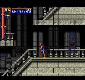 Gameplay footage featuring Richter Belmont in Castlevania Symphony of the Night