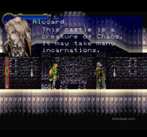 Alucard talking to Maria in Castlevania Symphony of the Night