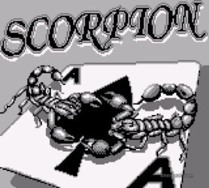 The Scorpion intro screen in the Game Boy version of Solitaire FunPak
